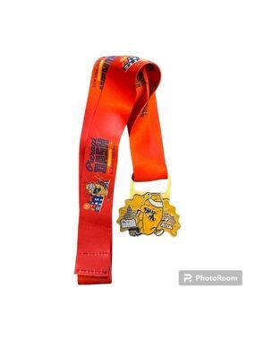 Unisex Slavic Village Polish Pierogi Dash Running Medallion Orange/Red